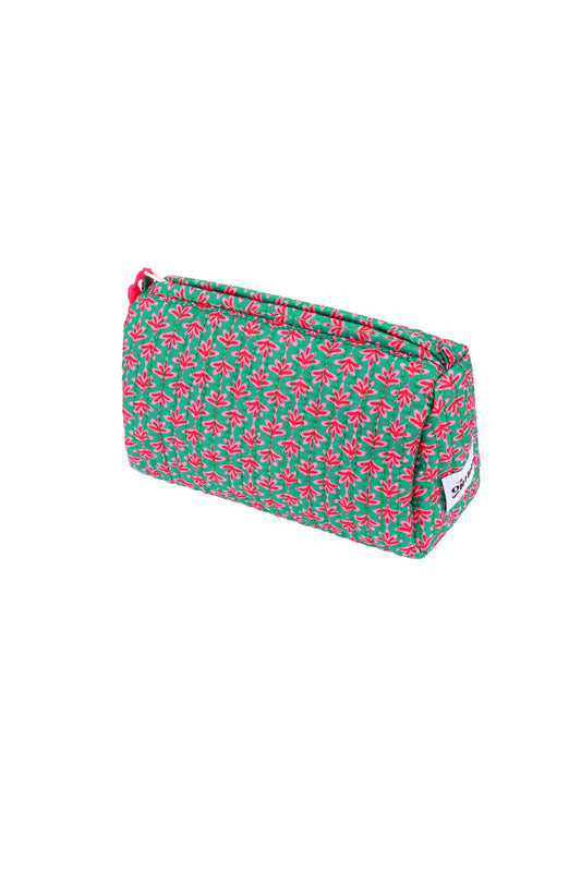 Bolsa de maquillaje floral mediana