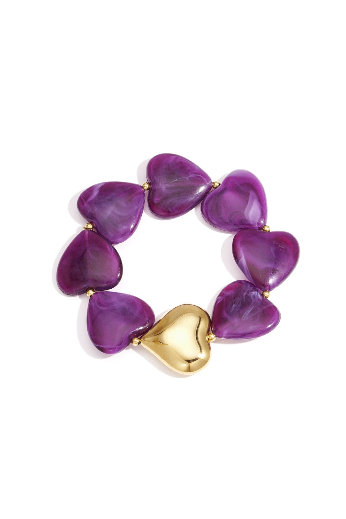 Pulseras de cuentas acrílicas Corazón Retro Serie Clásica Diaria Joyería para mujer