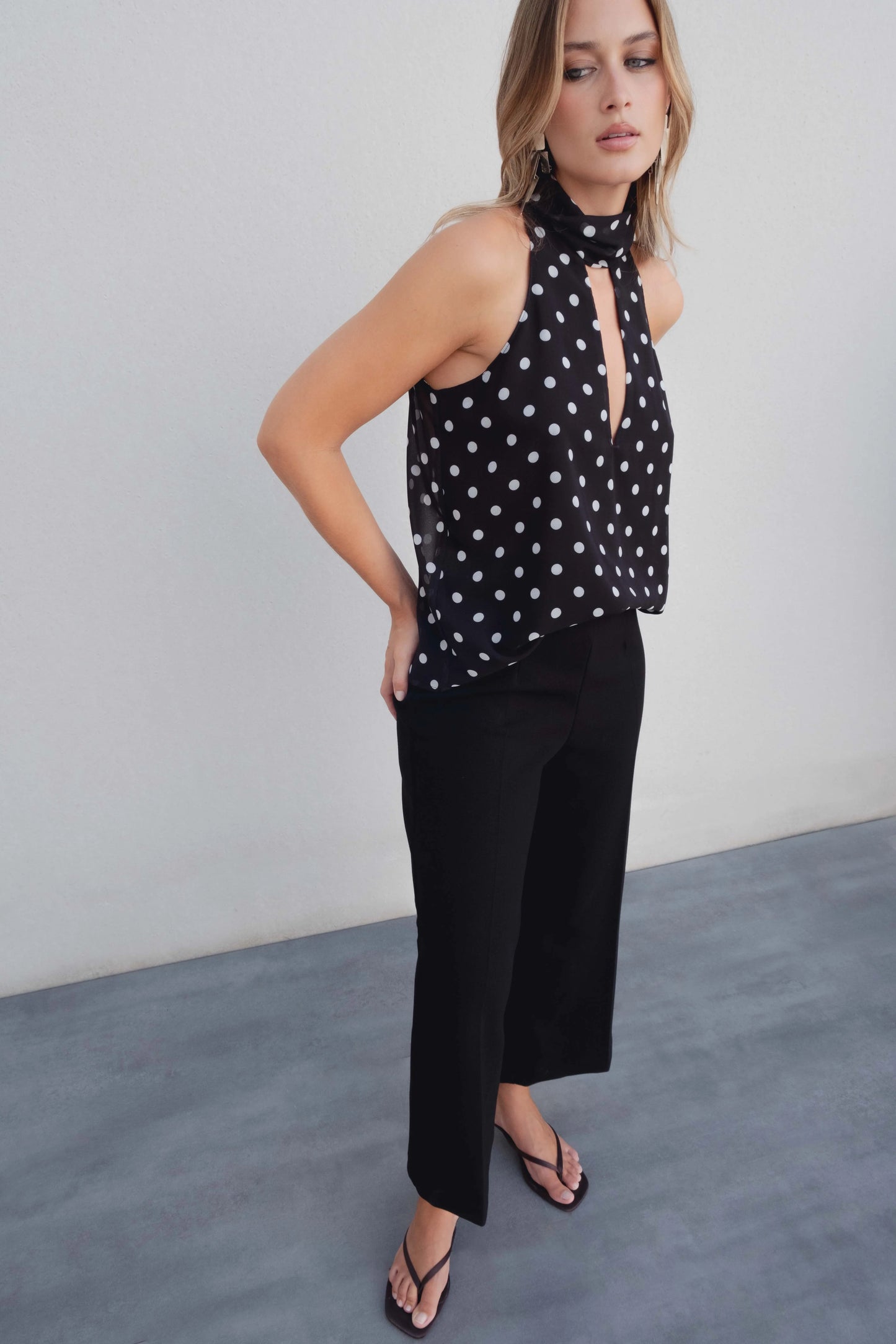 TOP HALTER POLKADOTS