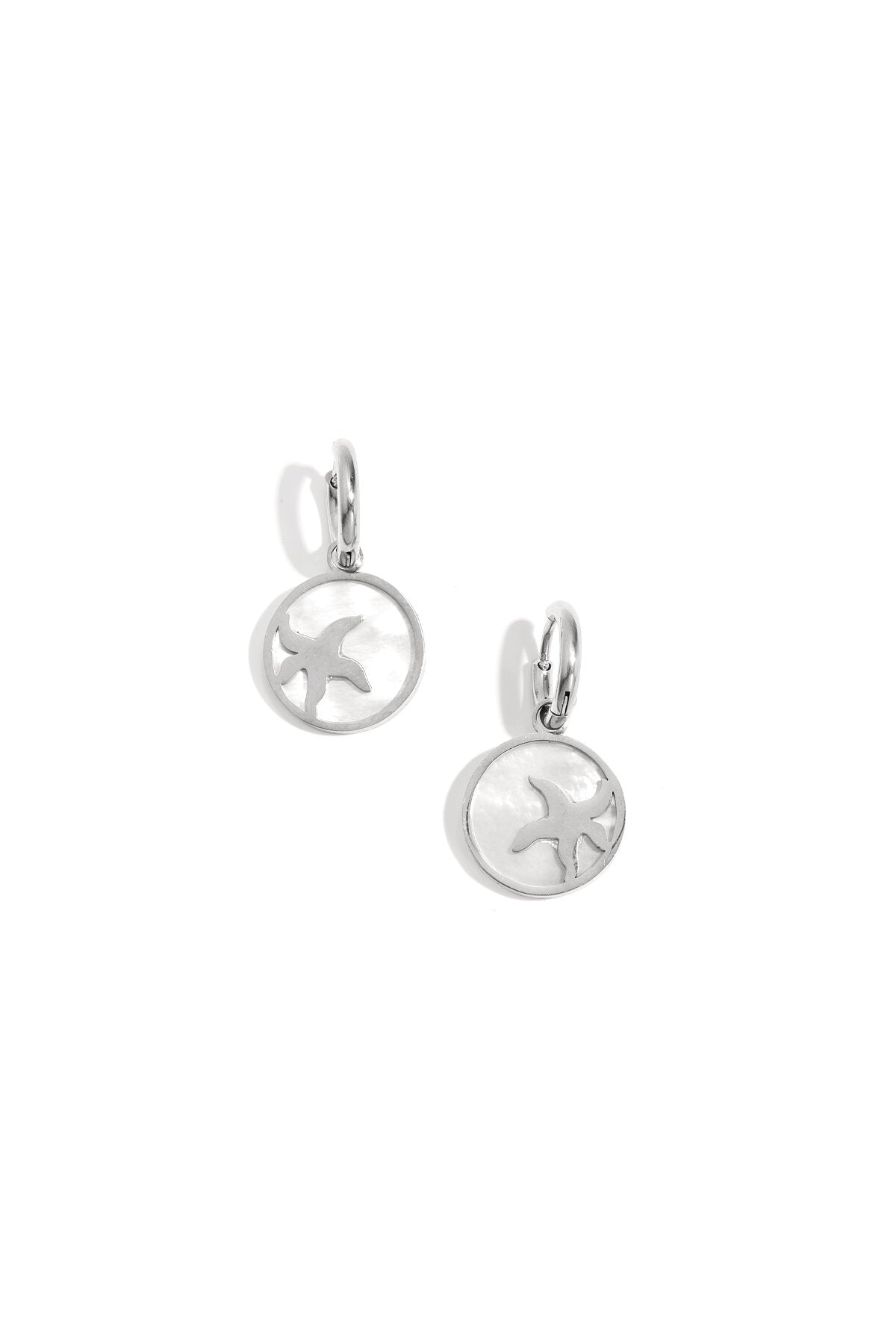 Pendientes con estrella de mar en círculo