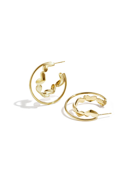 Pendientes de doble aro con giro