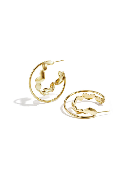Pendientes de doble aro con giro