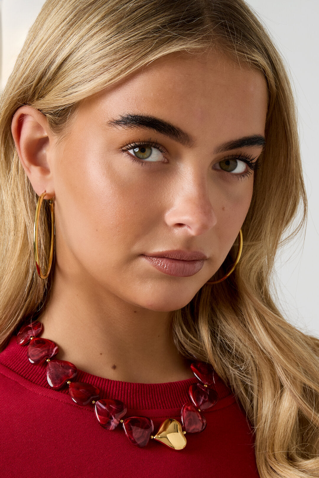 Collares de cuentas acrílicas Corazón Retro Serie Clásica Diaria Joyería para mujer