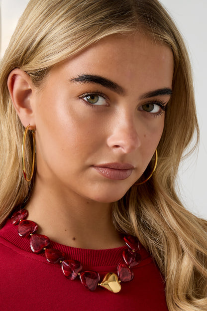 Collares de cuentas acrílicas Corazón Retro Serie Clásica Diaria Joyería para mujer