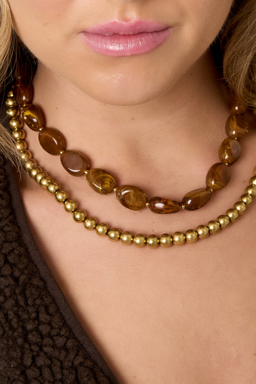 Collares de cuentas acrílicas, cuentas, casual, diario, serie simple, joyería para mujer