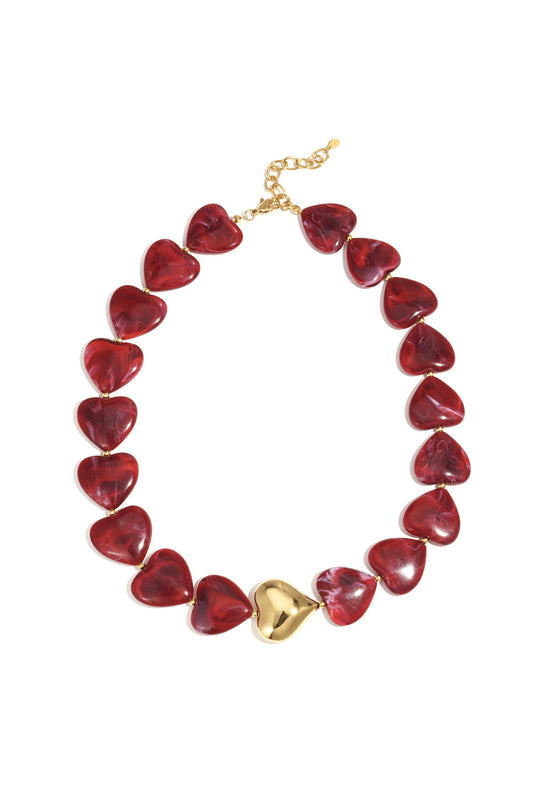 Collares de cuentas acrílicas Corazón Retro Serie Clásica Diaria Joyería para mujer