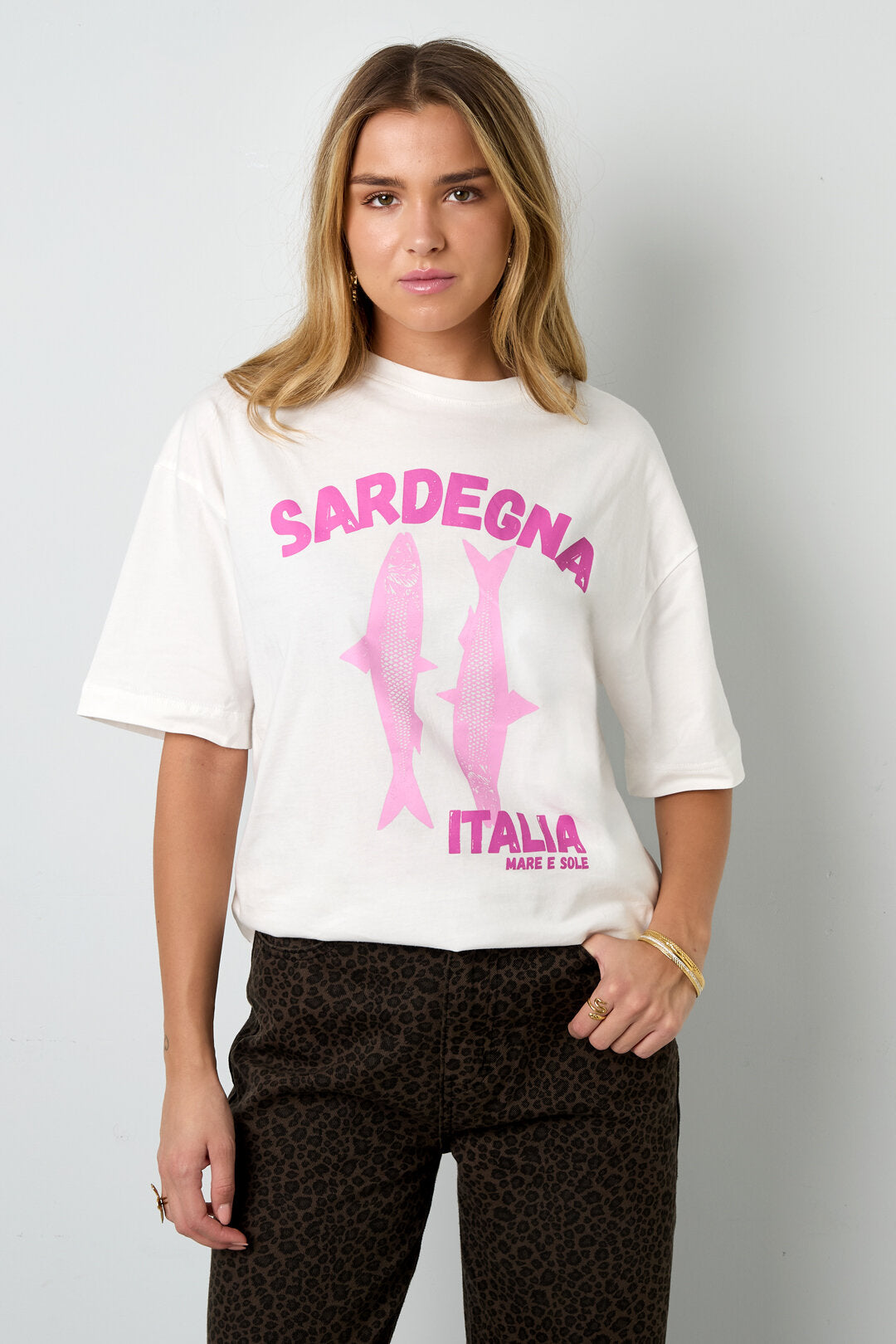 Algodón Tejido Camiseta Mujer Casual Estampado Animal