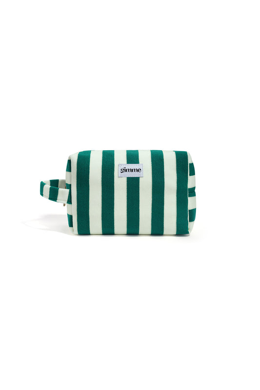 Bolsas de maquillaje a rayas de poliéster sencillas para accesorios diarios