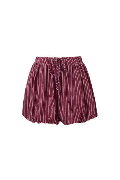 Woven Cotton Shorts Mujer Casual Stripes