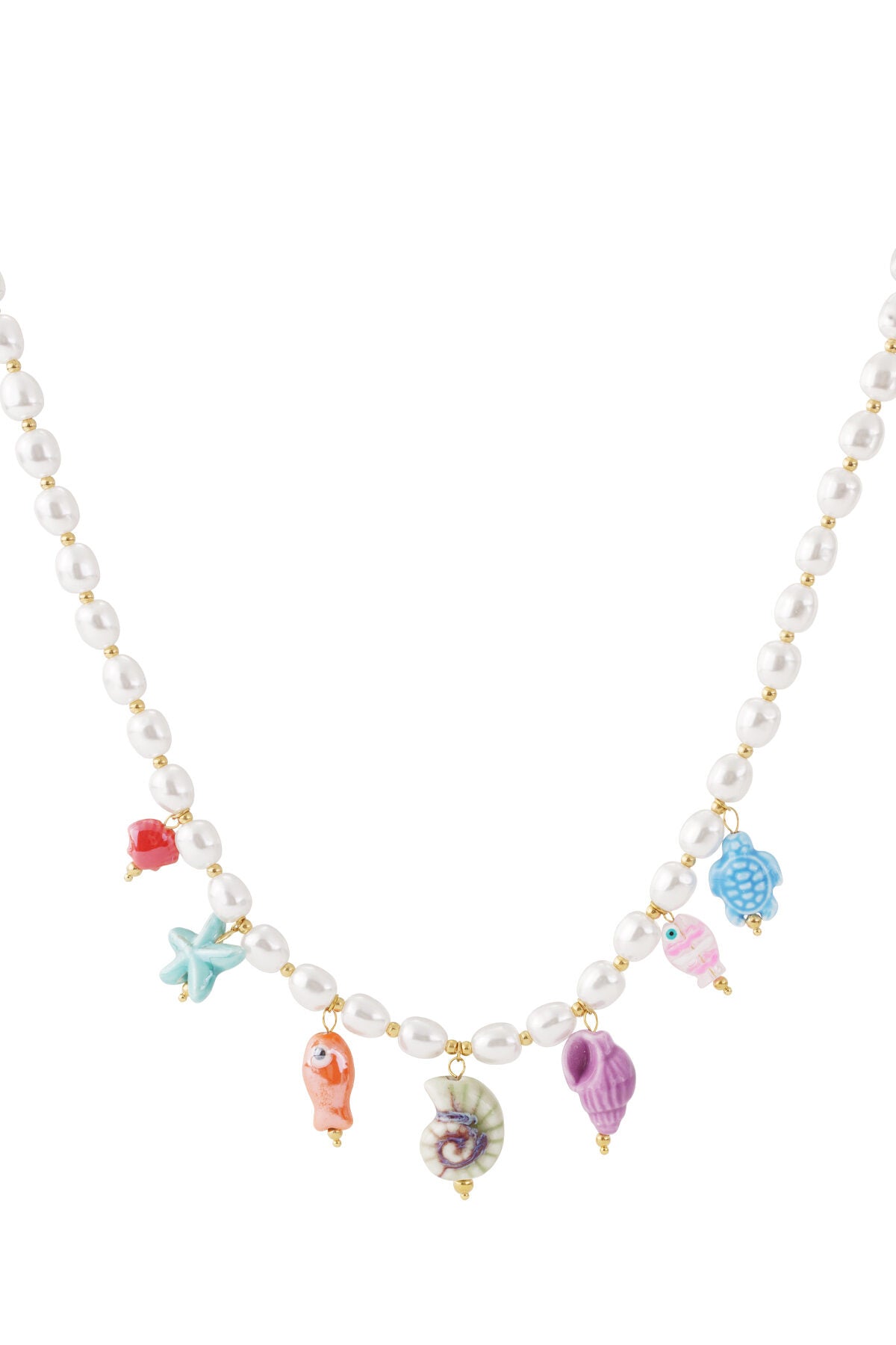 Collares de perlas de imitación para vacaciones de tortuga/playa