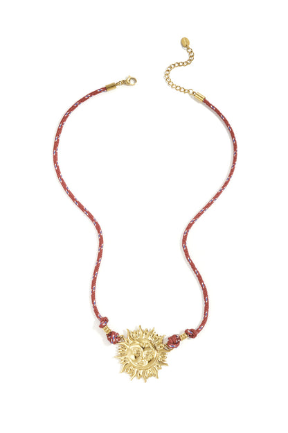 Collares colgantes de acero inoxidable sol Casual Diario Serie Simple Joyería de mujer