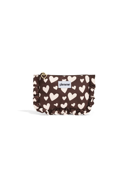 Bolsas de maquillaje con forma de corazón, estilo informal, de poliéster, ideales para el Día de San Valentín.