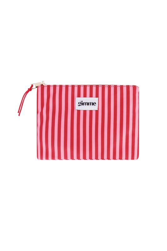 Neceser plano raya fina - Rosa rojo