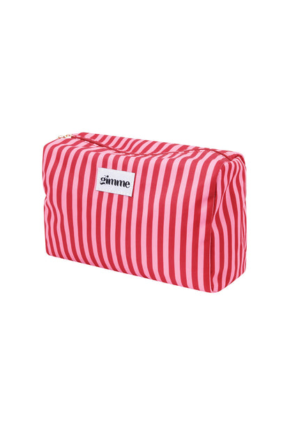 Bolsa de maquillaje rayas pequeñas - Rosa rojo
