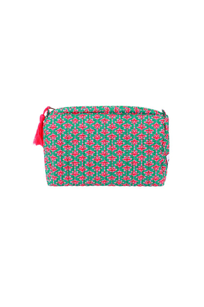 Bolsa de maquillaje floral mediana
