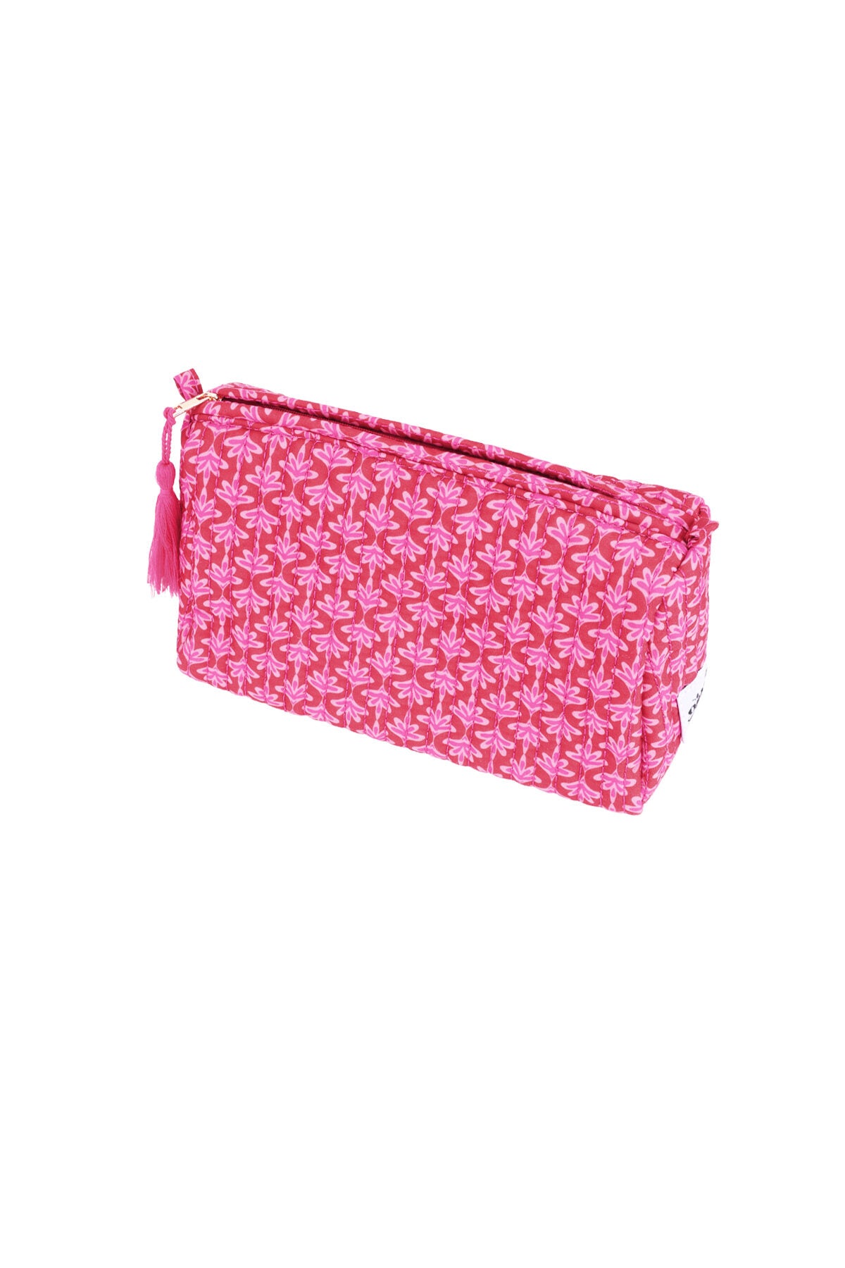Bolsa de maquillaje floral mediana