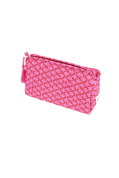 Bolsa de maquillaje floral mediana