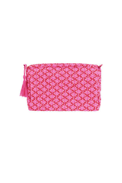 Bolsa de maquillaje floral mediana