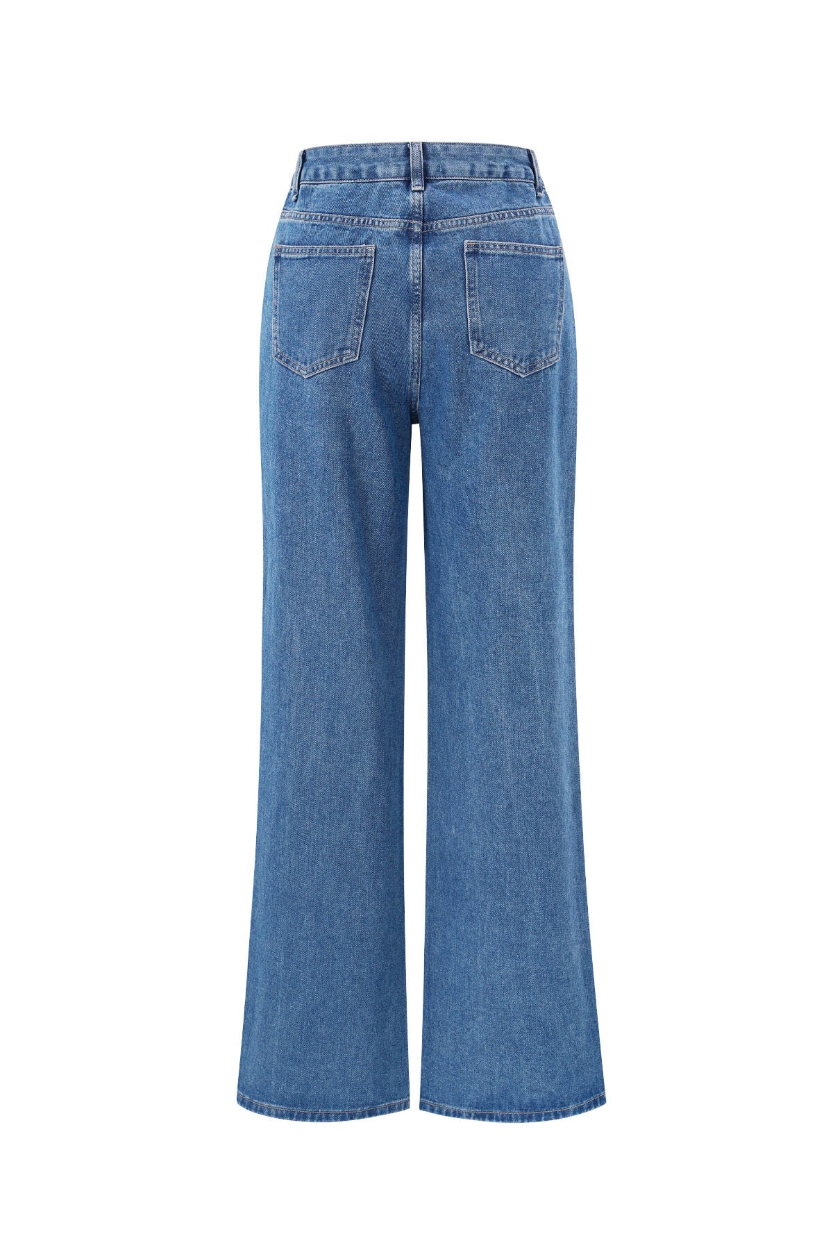 Algodón Tejido Mujer Pantalones Rectos Vaqueros Bordado Corazón Casual