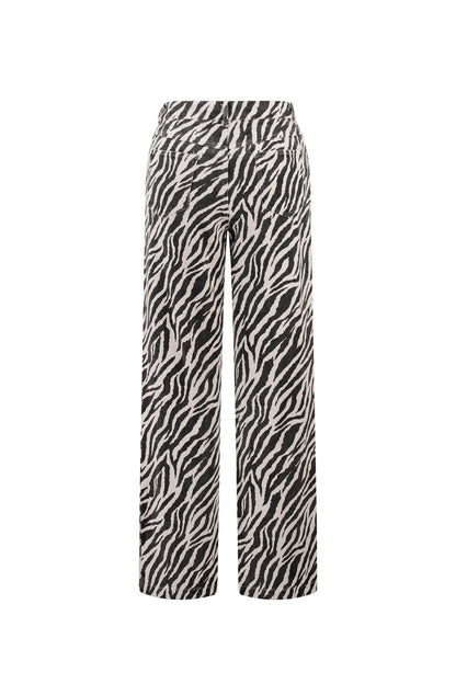 Tejido Algodón Mujer Pantalones Rectos Casual Rayas de Cebra