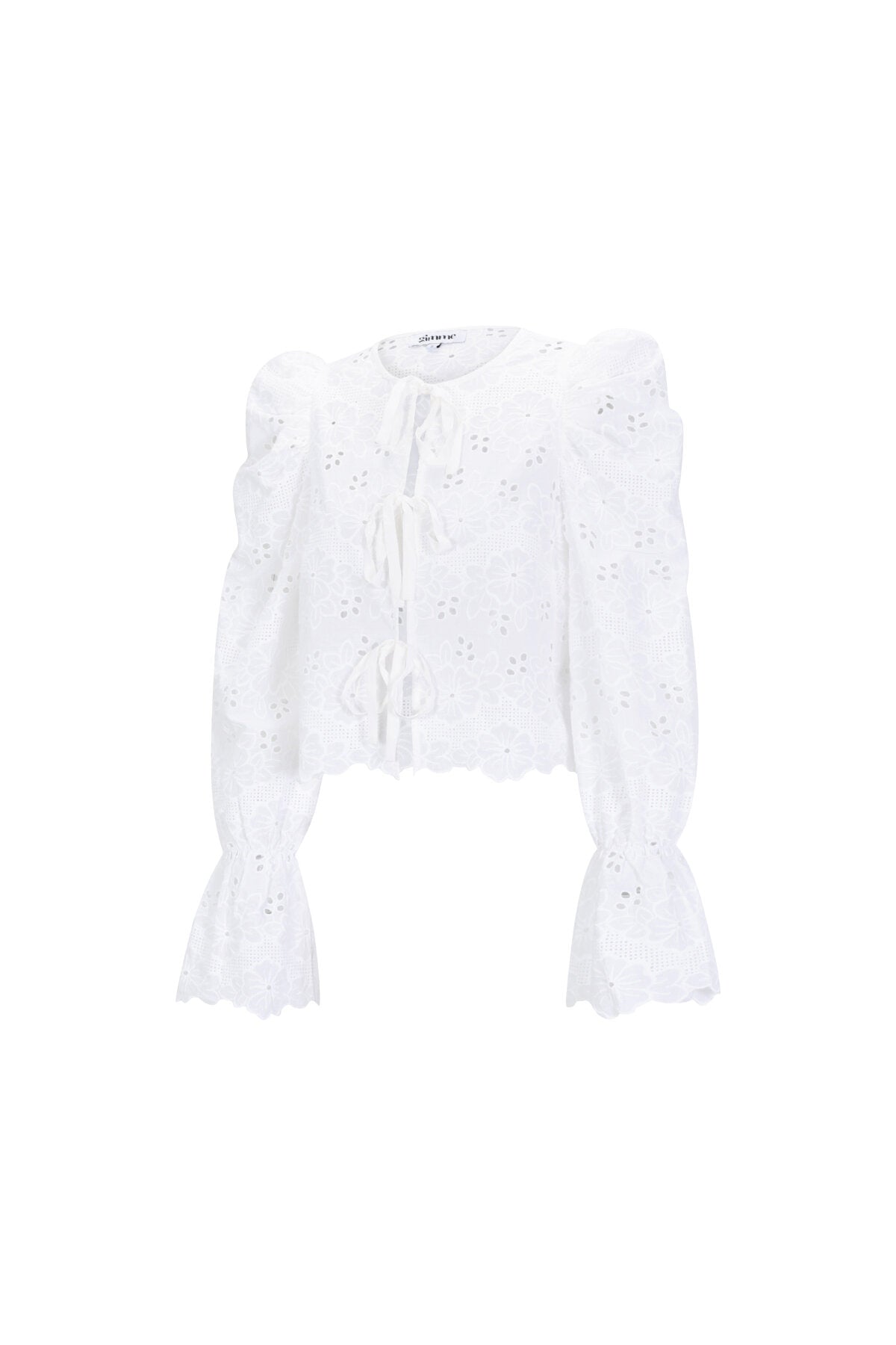 Algodón Tejido Blusa de Manga Larga Mujer Casual Cutout