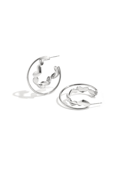 Pendientes de doble aro con giro