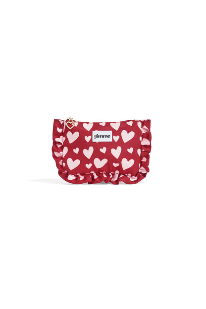 Bolsas de maquillaje con forma de corazón, estilo informal, de poliéster, ideales para el Día de San Valentín.