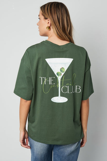 Algodón Tejido Camiseta Mujer Casual Letras