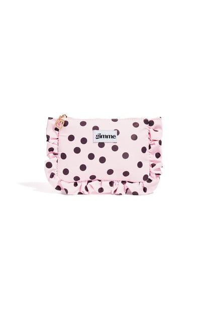 Bolsas de maquillaje de lunares, informales, de poliéster, para accesorios diarios.