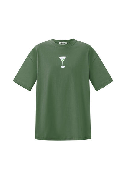 Algodón Tejido Camiseta Mujer Casual Letras