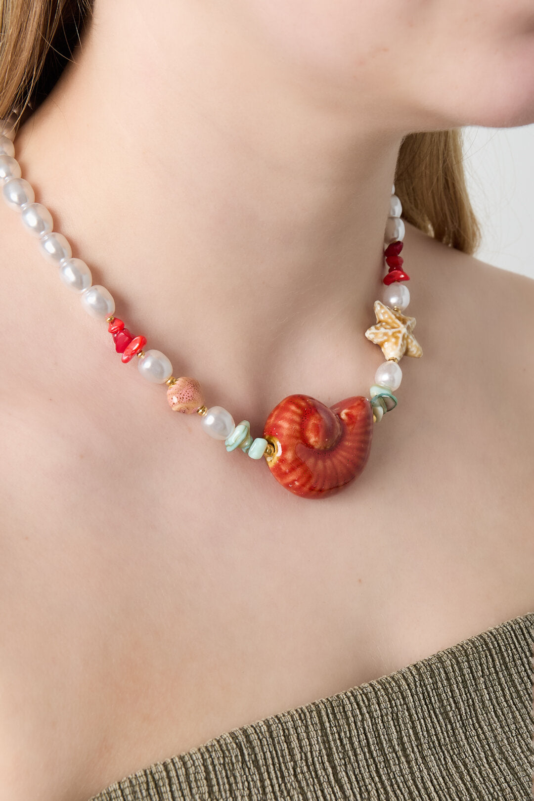 Collares de perlas de imitación con diseño de tortuga, estilo casual, para vacaciones o playa, serie sencilla, joyería para mujer