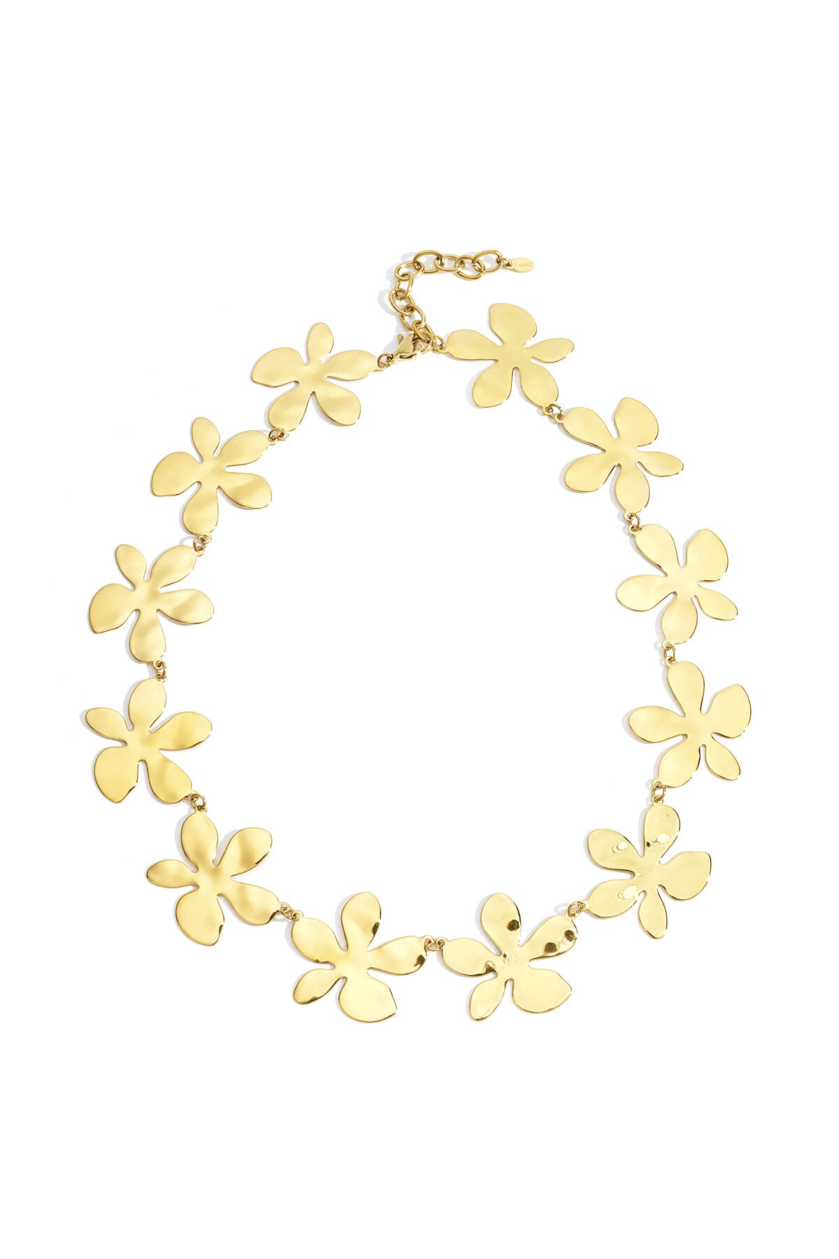 Collares de cadena de acero inoxidable con diseño de flores, estilo casual, diario, serie sencilla, joyería para mujer.