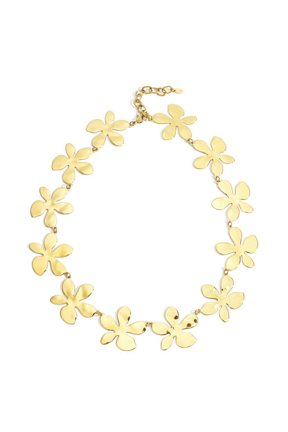 Collares de cadena de acero inoxidable con diseño de flores, estilo casual, diario, serie sencilla, joyería para mujer.
