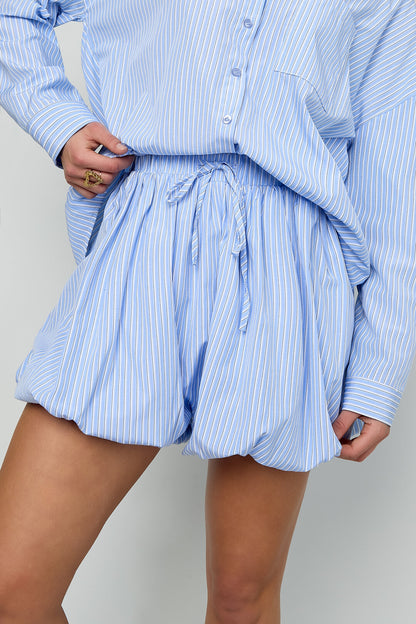 Woven Cotton Shorts Mujer Casual Stripes