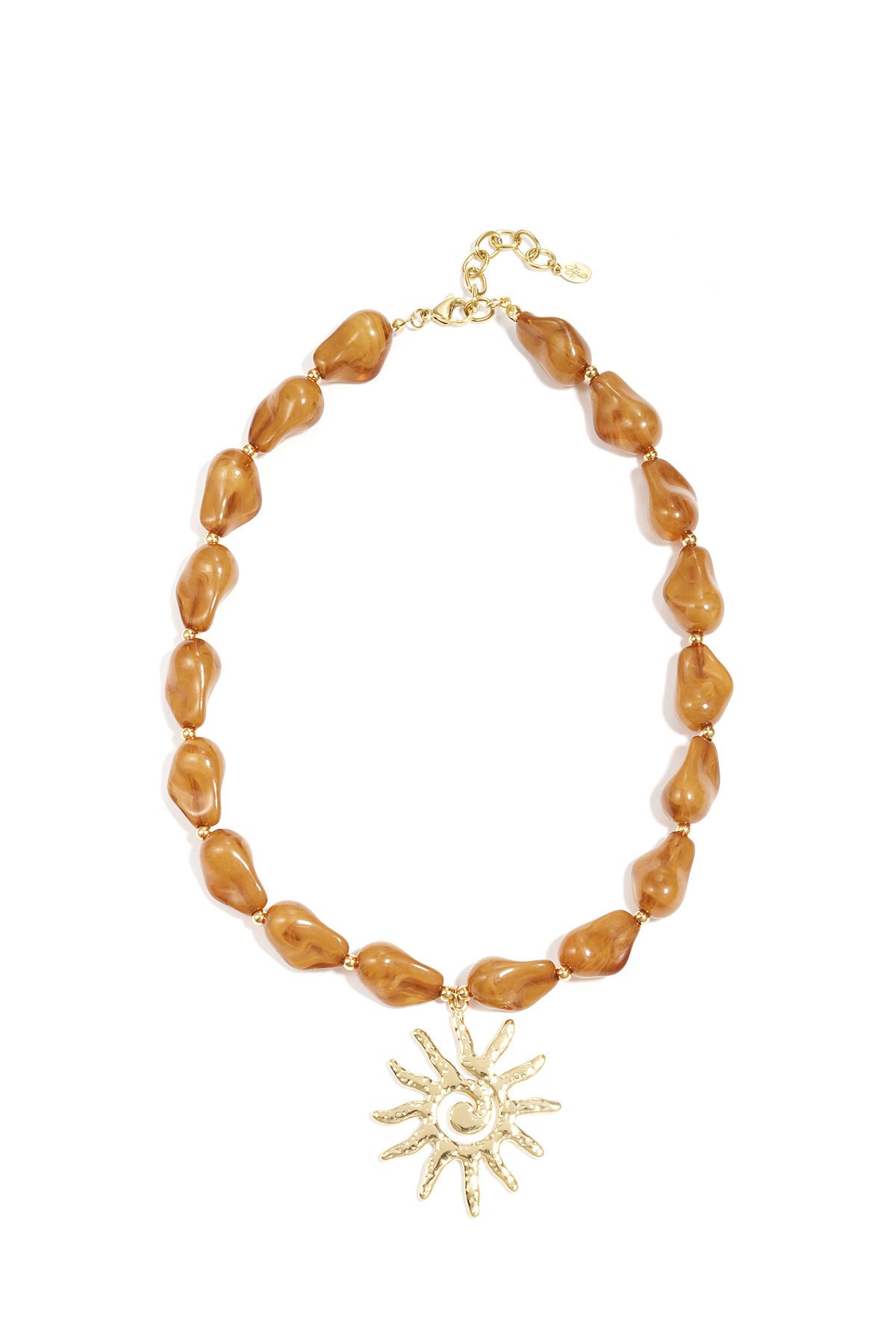 Collar de cuentas con dije de sol