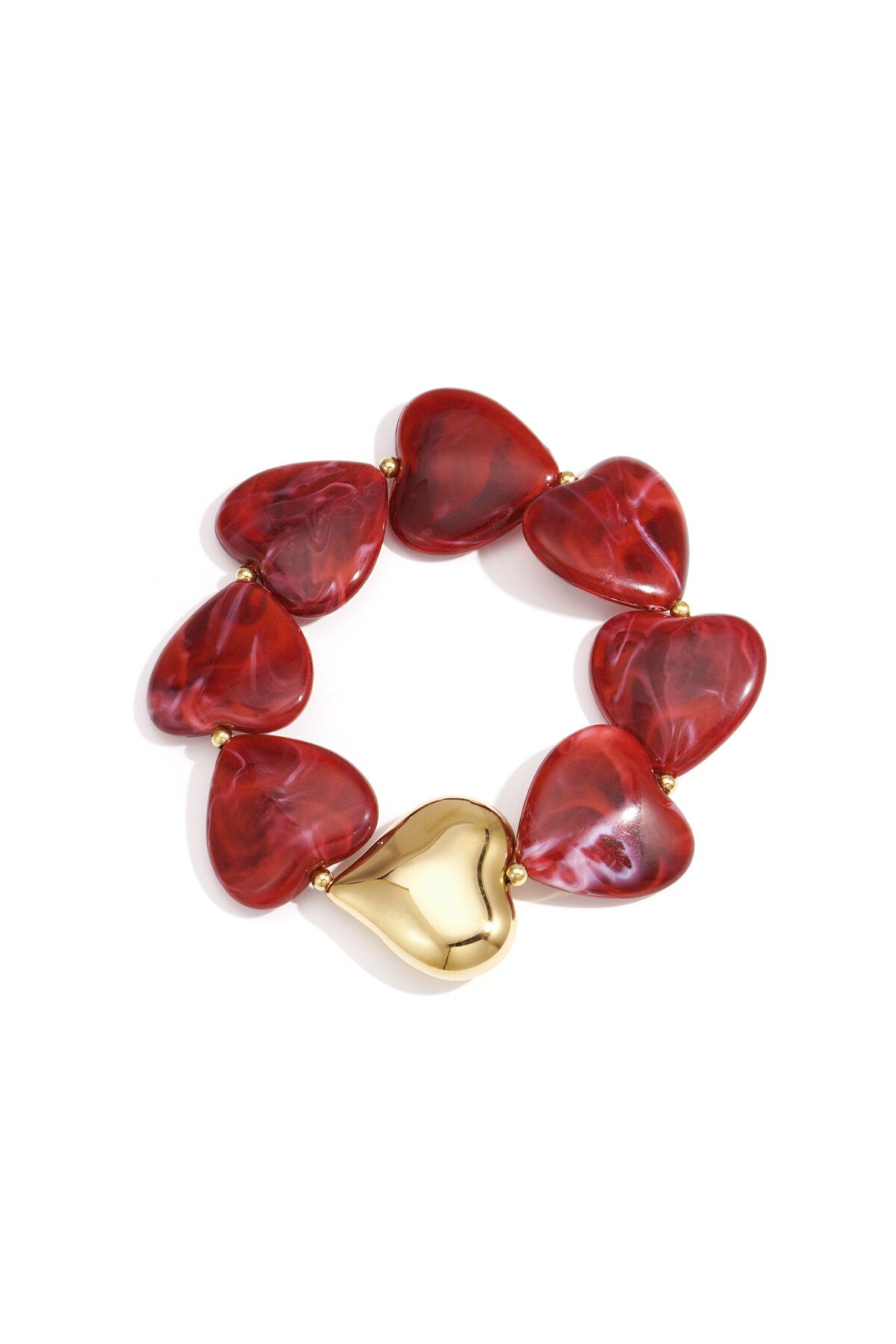 Pulseras de cuentas acrílicas Corazón Retro Serie Clásica Diaria Joyería para mujer