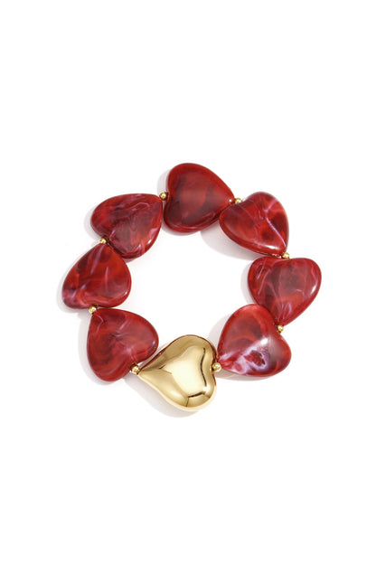 Pulseras de cuentas acrílicas Corazón Retro Serie Clásica Diaria Joyería para mujer