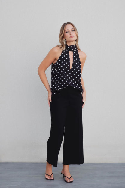 TOP HALTER POLKADOTS