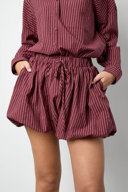 Woven Cotton Shorts Mujer Casual Stripes