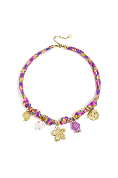 Collares colgantes de cuerda Flor Vacaciones/Playa Joyas para mujer