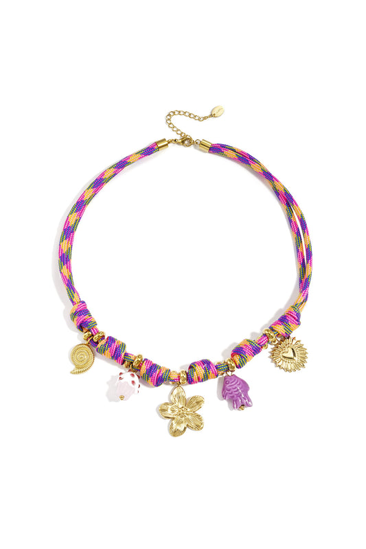 Collares colgantes de cuerda Flor Vacaciones/Playa Joyas para mujer