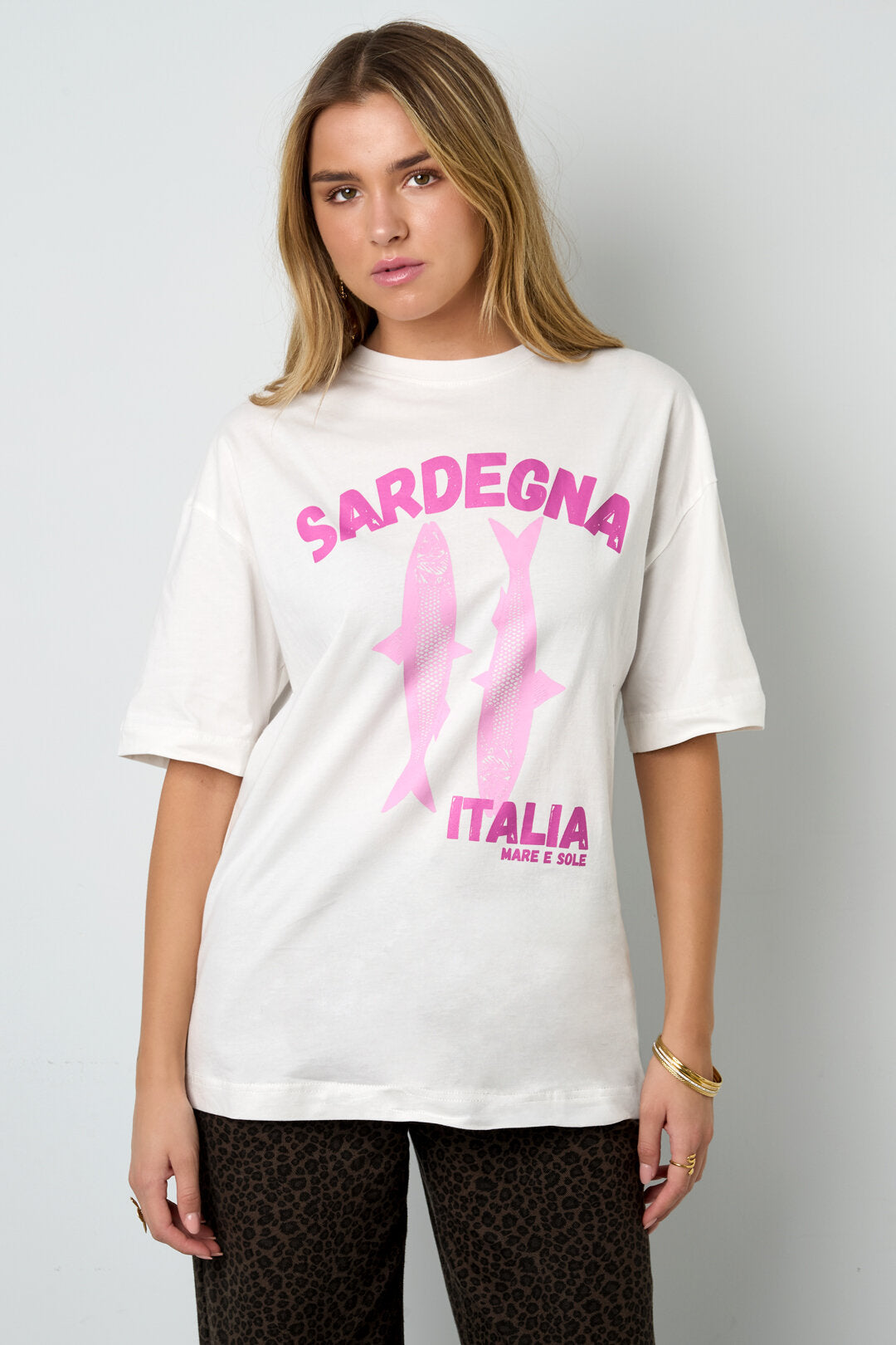 Algodón Tejido Camiseta Mujer Casual Estampado Animal