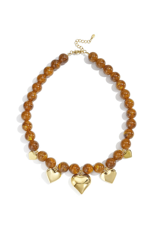 Collares de cuentas acrílicas con forma de corazón, estilo casual, diario, étnico, joyería para mujer