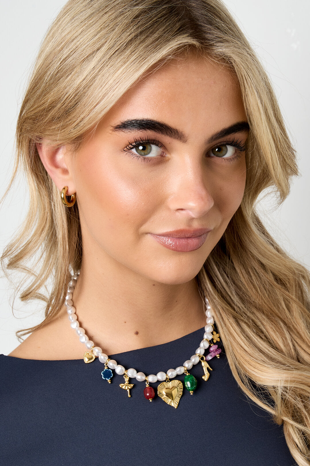Collares de perlas de imitación con forma de corazón, estilo casual, diario, romántico, joyería para mujer.