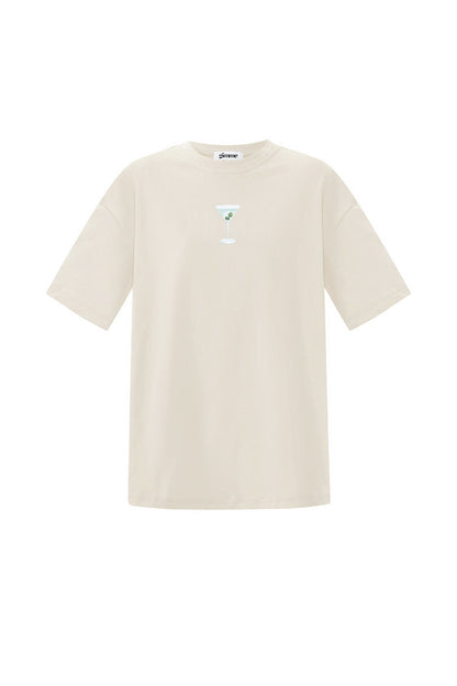 Algodón Tejido Camiseta Mujer Casual Letras