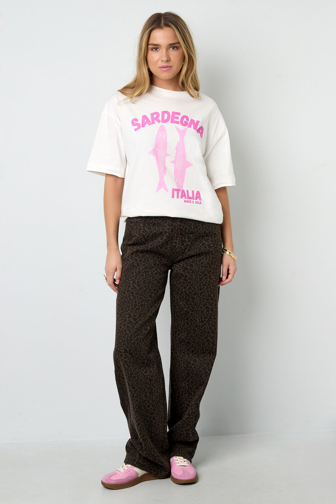 Algodón Tejido Camiseta Mujer Casual Estampado Animal