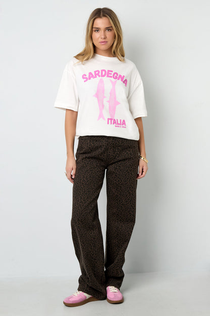 Algodón Tejido Camiseta Mujer Casual Estampado Animal