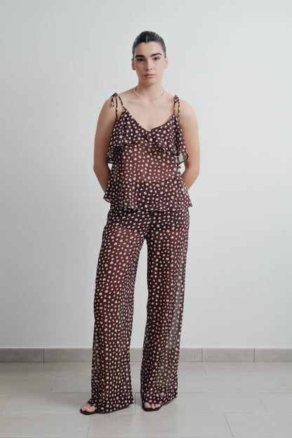 TOP VOLANTE ESTAMPADO POLKA DOTS