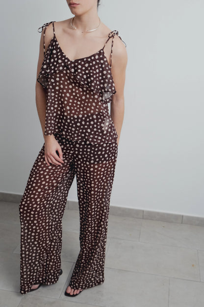 TOP VOLANTE ESTAMPADO POLKA DOTS