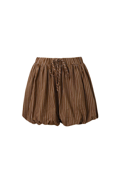 Woven Cotton Shorts Mujer Casual Stripes